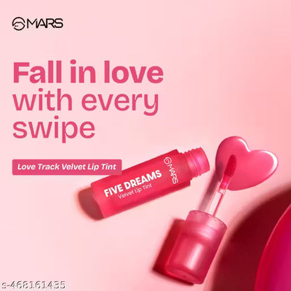 MARS Love Track Velvet Lip Tint (2.8ml) (THREE HEART) | Velvet Matte Finish | Non-Sticky & Lightweight | Highly Pigmented | Comfortable Wear | 6 Flattering Shades