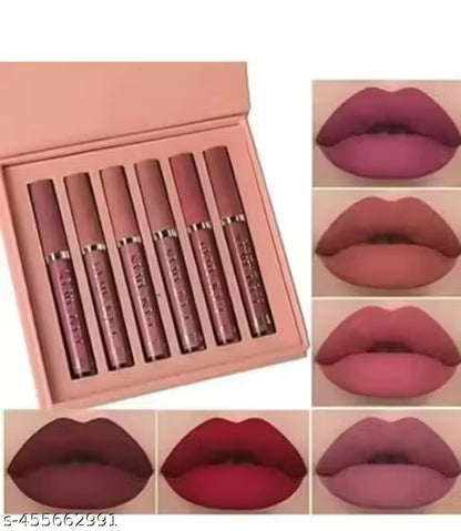 Sajuma Beauty new velvet long lasting waterproof non transfer liquid matte lipstick set of 6