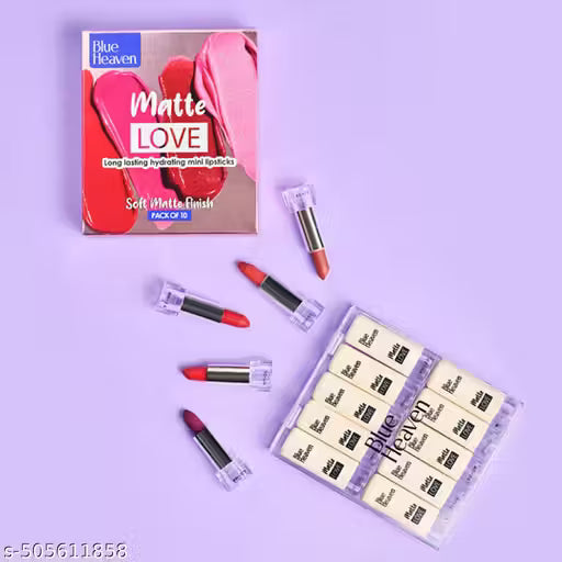Blue Heaven Matte Love Mini Lipsticks Pack Of 10 (13g*10)