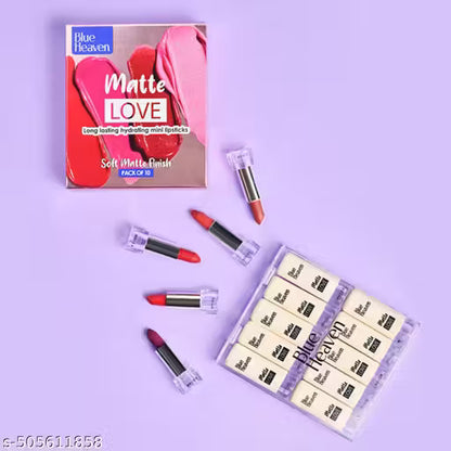Blue Heaven Matte Love Mini Lipsticks Pack Of 10 (13g*10)