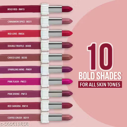 Blue Heaven Matte Love Mini Lipsticks Pack Of 10 (13g*10)