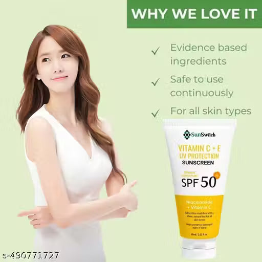 Sunscreen - SPF 50 PA+++ Vitamin C+E Super Bright Sunscreen, SPF 50 PA+++ (60 g) pack of 1